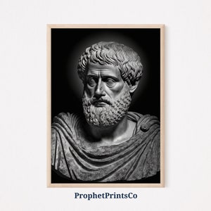 Aristotle Poster Print | Monochrome Wall Art | Greek Philosophy Gift | Ancient Greece Home Décor | Printable Wall Art | DIGITIAL DOWNLOAD