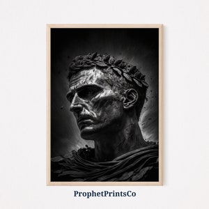 Julius Caesar Poster Print | Roman Emperor Wall Art | Ancient Rome Gift | Black And White Home Décor | Printable Wall Art | Digital Download