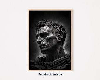 Julius Caesar Poster Print | Roman Emperor Wall Art | Ancient Rome Gift | Black And White Home Décor | Printable Wall Art | Digital Download