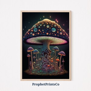Trippy Mushroom Poster Print | Psychedelic Wall Art | Mushroom Lover Gift | Colorful Home Décor | Printable Wall Art | DIGITIAL DOWNLOAD