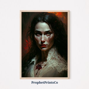 Vampire Painting Poster Print | Dark Academia Wall Art | Halloween Decor Gift | Gothic Home Décor | Printable Wall Art | Digital Download
