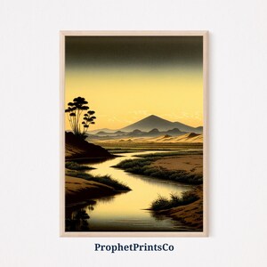 Japanese Landscape Poster Print | Japanese Woodblock Wall Art | Gift | Vintage Japanese Home Décor | Printable Wall Art | DIGITIAL DOWNLOAD
