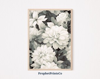 Floral Pattern Art Print | Botanical Wall Art | Vintage Floral Print | Flower Market Home Décor | Printable Wall Art | Digital Download
