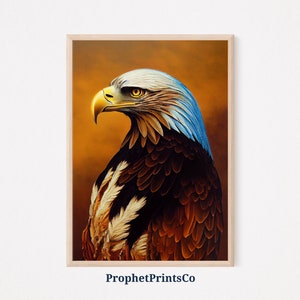 Bald Eagle Oil Painting Poster Print | Native Wall Art | Eagle Lover Gift | Native Art Home Décor | Printable Wall Art | DIGITIAL DOWNLOAD