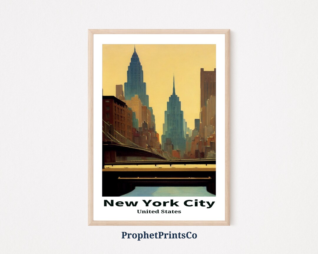 New York City Poster Print | NYC Skyline Wall Art | Travel Lover Gift ...