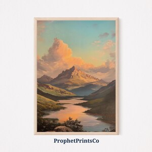 Majestätisch Berg Sonnenuntergang Poster | Malerische Wandkunst | Natur-Liebhaber-Geschenk | Serene Landschaft Wohnkultur | Druckbare Kunst