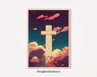 DIGITIAL DOWNLOAD Christian Cross Poster Print | Religious Wall Art | Cross Lover Gift | Modern Christian Home Décor | Printable Wall Art