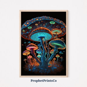 Trippy Mushroom Poster Print | Psychedelic Wall Art | Mushroom Lover Gift | Colorful Home Décor | Printable Wall Art | DIGITIAL DOWNLOAD