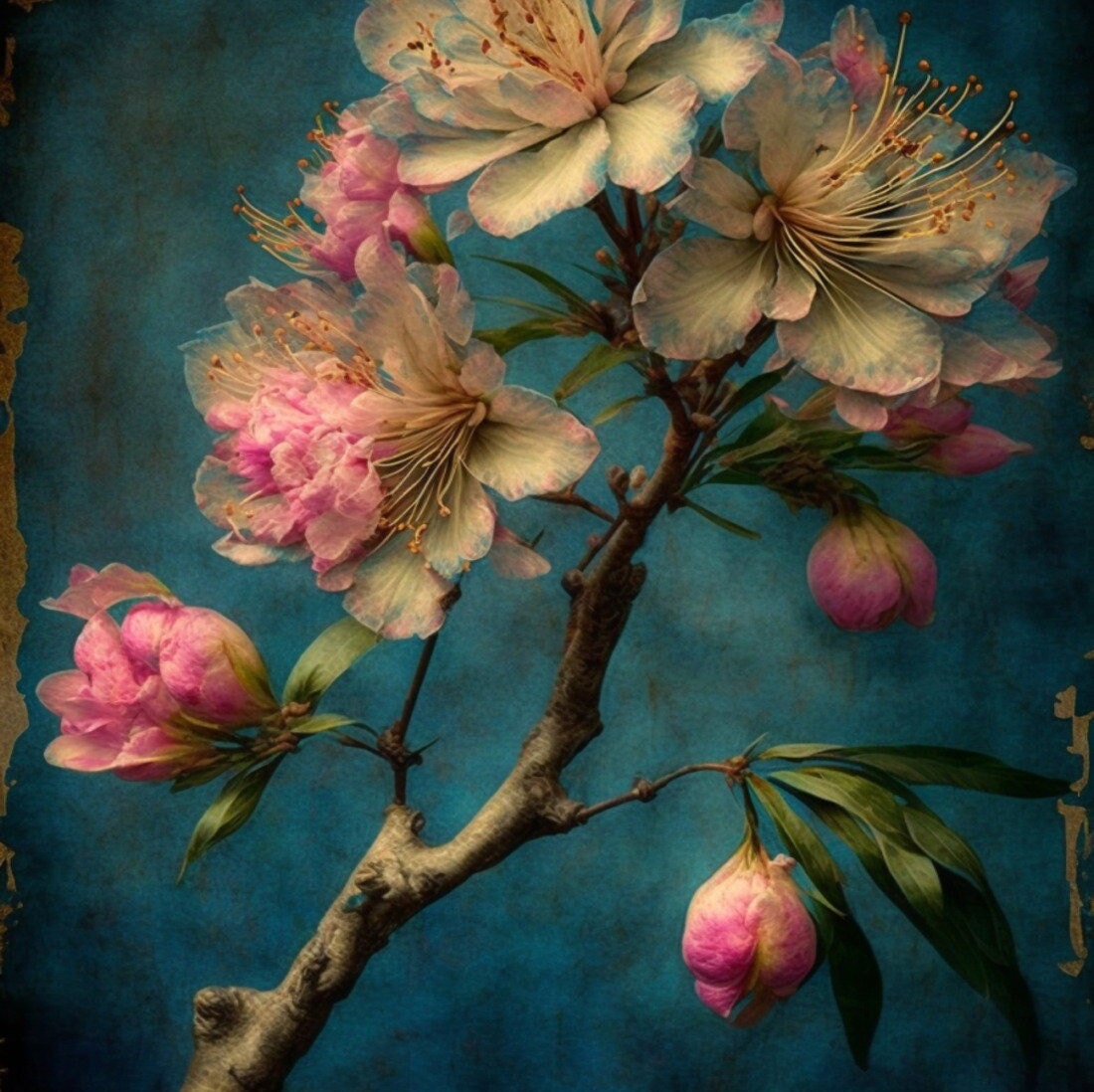 Japanese Flower Poster Print Vintage Flower Wall Art Flower Lover Gift ...