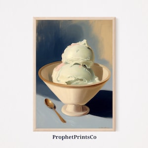 Vintage Ice Cream Poster Print | Retro Kitchen Wall Art | Aesthetic Artwork Gift | Unique Home Décor | Printable Wall Art | Digital Download