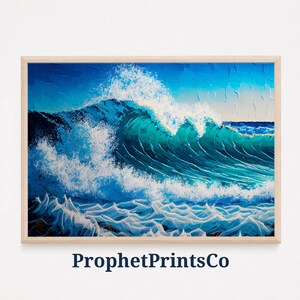 Ocean Waves Painting Print / Cute Beach Wall Art / Sea Lover Gift / Coastal Beach House Home Decor / Printable Wall Art / DIGITIAL DOWNLOAD