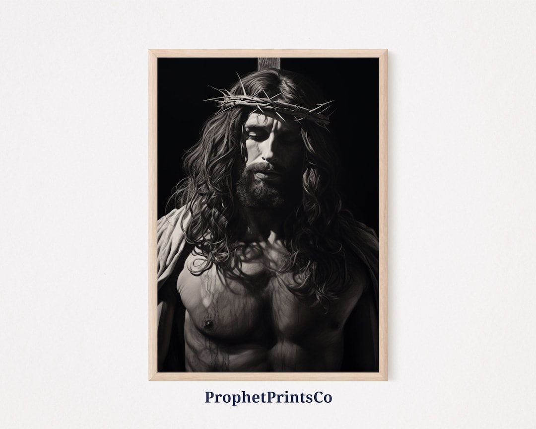 Jesus Portrait | Black and White Art | Picture of Jesus | Jesus Christ