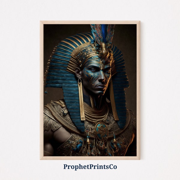 Affiche du pharaon égyptien Imprimer | Toutankhamon | d’art mural Egypte Cadeau Amoureux | Peinture à l’huile Décoration intérieure | Art mural imprimable | TÉLÉCHARGEMENT NUMÉRIQUE