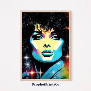 Retro Disco Print | Aesthetic 1980s Wall Art | Rainbow Art 80s Woman | Funky Disco Ball Home Décor | Printable Wall Art | Digital Download