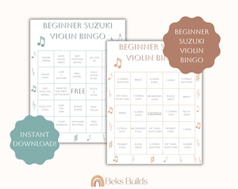 Suzuki Violine Bingo Spiele für Anfänger (PDF-Muster)