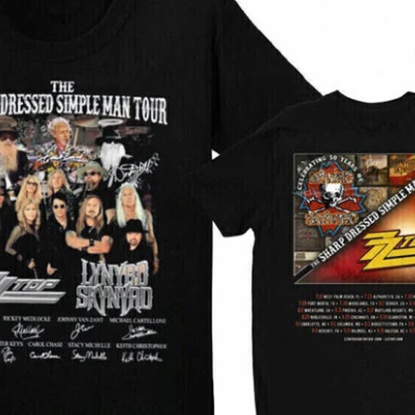 The Sharp Dressed Simple Man Tour Shirt, ZZ Top Shirt, ZZ Top T-shirt, Zz Top Tank Top, ZZ Top Tour Shirt, Lynyrd Skynyrd Shirt