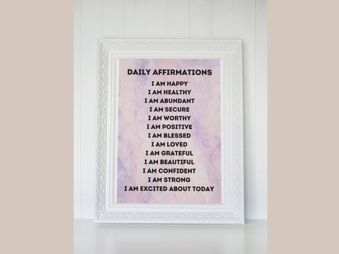 Daily Affirmations Wall Art Printable Daily Affirmations Poster Digital Daily Affirmations Wall Art Printable Daily Affirmations Poster Digital