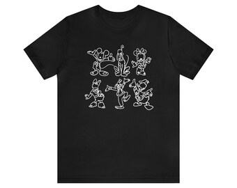 Mickey and Friends Line Art Short Sleeve Tee