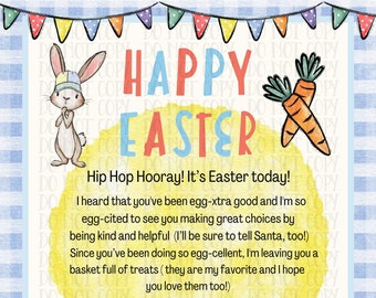 Printable Easter Letter and Certificate, Easter Bunny Letter, Easter Basket Letter, Easter Bunny, Easter Certificate, Easter Digital,Digital