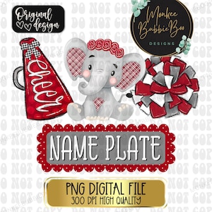 BLANK Cheer Name Plate PNG, High School Png, Cute Cheer PNG, Cheerleader Png, Cheer Shirt Design, Sublimation Design, Digital Download