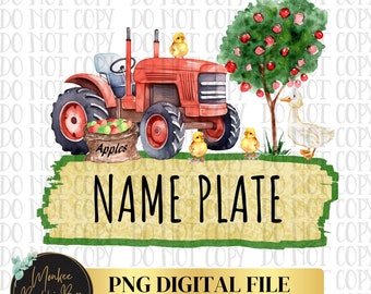 Placa de nombre de granja Png, Sublimación de niño, Tractor Png, País, Sublimación de niño pequeño, Diseño de camiseta de niño, Vacas, Pollos, Descarga digital de granero