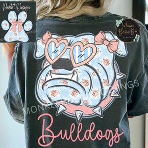 Floral Bulldog PNG, Preppy High School Bulldogs Shirt Design, Bulldog PNG, Bulldog Clipart, Preppy Bulldogs PNG, Bulldog Digital Download