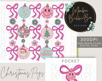 Christmas Bundle, Coquette Bow Png, Trending PNG, Bow Png, Christmas PNG, Christmas Sublimation, Retro Christmas Png, Bow Digital Download