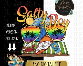 Boy Png, Boy Sublimation, Beach Png, Beach Boy, Kid Beach Png, Little Boy Sublimation, Boy T-Shirt Design, Salty, Waves,Beach Digital