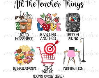All The Teacher Things PNG, Teacher pngs, Teacher Sublimation, School Teacher, Teacher Png, Teacher, School Sublimation, Digital Download