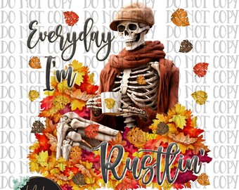 Funny Fall Png, Fall Skeleton Png, Fall PNG, Autumn Png, Fall Leaves, Coffee Png, Skeleton PNG, Sublimation Design, Digital Download