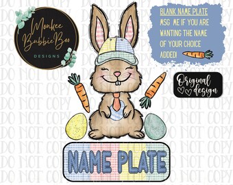Easter Name Plate Png, Boy Sublimation, Bunny Png, Easter, Little Boy Sublimation, Boy T-Shirt Design, Boy Easter, Easter, Digital