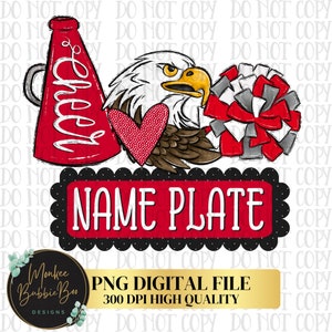 BLANK Spieltag PNG, niedlicher Cheerleader PNG, Adler Cheerleader Png, Shirt-Design, Sublimationsdesign, digitaler Download, Sofort-Download, png