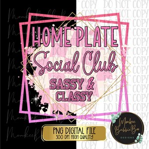 Home Plate Social Club, Baseball Mom, Retro Softball PNG, Baseball, Softball Png, Softball Shirt Design, Retro, Sports, Digital Download