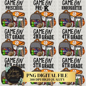 Game On School BUNDLE PNGs, School Sublimation Design, School Png, Back To School Png,Teacher Png,Kid Sublimation,School Sublimation,Digital