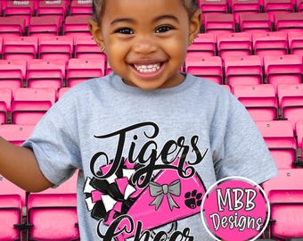 Tigres animando PNG, Tigres PNG, Día del juego PNG, Tigres animando, Diseño de camiseta de animadora de los Tigres, Diseño de sublimación, Descarga digital de Tigres animando