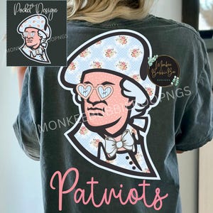 Floral Patriots PNG, Preppy Football Mascot Shirt Design, Team Spirit Sublimation, Digital Patriot Clipart, Patriot Game Day PNG, Patriots