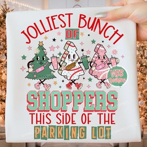 Achats de Noël Png, Jolliest Bunch PNG, Black Friday Png, Shopping Png, Funny Christmas PNG, Noël rétro PNG, Sublimation de Noël