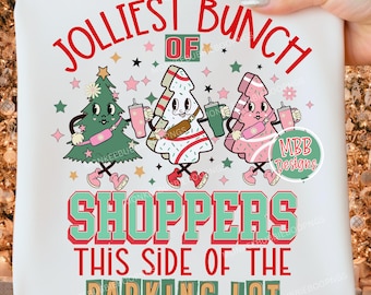 Christmas Shopping Png, Jolliest Bunch PNG, Black Friday Png, Shopping Png, Funny Christmas PNG, Retro Christmas PNG, Christmas Sublimation