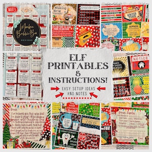 Kit de duende imprimible, actividades de duende, instrucciones, notas de duende, llegada de duende, despedida de duende, cartas, ideas de duende, carta de Papá Noel, duende, descarga digital