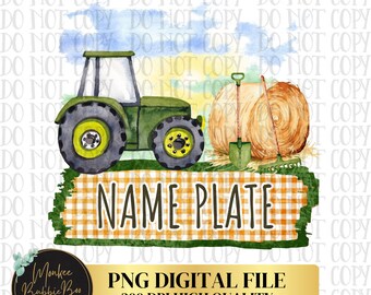 Placa de nombre de granja Png, Sublimación de niño, Tractor Png, País, Sublimación de niño pequeño, Diseño de camiseta de niño, Pngs de granja, Descarga digital de granero