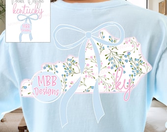 Preppy Kentucky PNG, Floral State Design, Kentucky Clipart,State Png,Coquette Kentucky, Floral,Kentucky State Png, Kentucky Digital Download