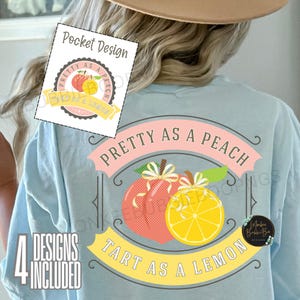 Preppy Pretty As a Peach Tart As a Lemon PNG, Southern Png, Pretty as a Peach, Preppy Png, Southern Sayings, Salty, Georgia Peach, Digital