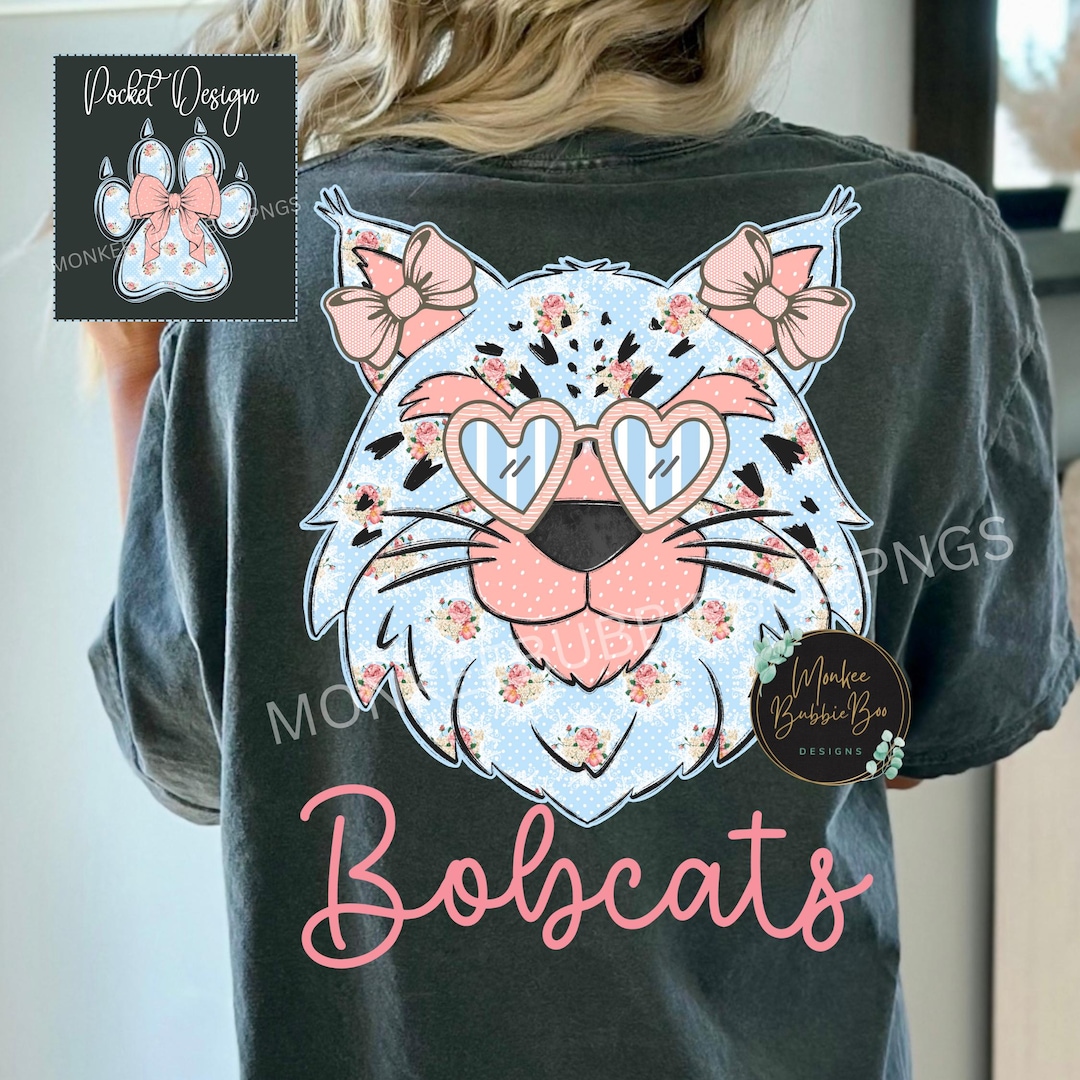 Floral Bobcats PNG, Preppy Football Mascot Shirt Design, Team Spirit ...