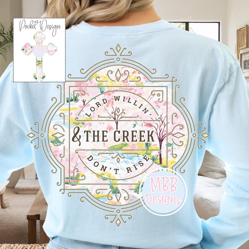 Lord Willin' and the Creek Don't Rise PNG, Southern saying Png, Preppy, Christian Png, Cross Png, Southern Sublimation, Digital Download imagem 1