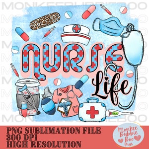 Nurse Life PNG, Nurse Life Sublimation Design, Leopard Nurse Png, Nurse Clipart, Nursing Png, Nurse Medical Equipment Png, Digital Download