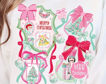 Preppy Coquette Christmas PNG, Pink Christmas, Festive Nutcracker, Pastel Christmas, Merry Christmas, Preppy,Girlie Holiday Digital Download