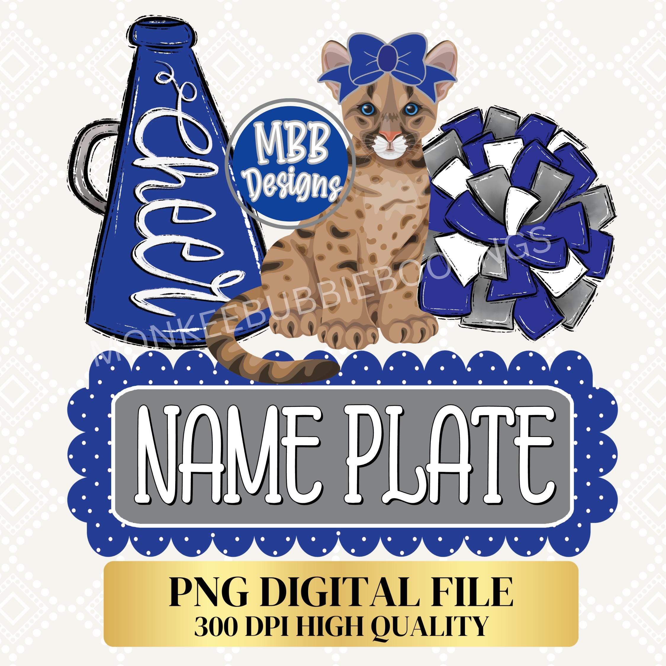 BLANK Game Day PNG, Cute Cheerleader PNG, Cougar Cheerleader Png, Cougar Shirt Design, Sublimation Design, Digital Download, Cougar Png