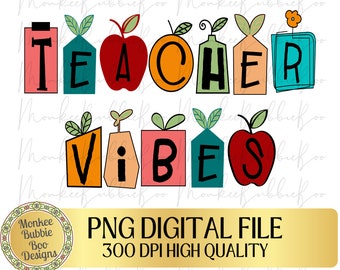 Teacher Vibes PNG, Teacher pngs, Teacher Sublimation, School Teacher, Teacher Png, Teacher, School Sublimation, Digital Download