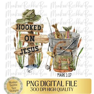 Hooked On Jesus Png, Boy Sublimation, Christian Shirt Png, Fishing, Little Boy Sublimation, Boy T-Shirt Design, Fishing Digital Download