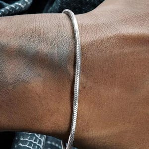 925 sterlingzilveren 3 mm slangenketting voor heren – hiphop punk mode-sieraden, eenvoudige charme feeststijl